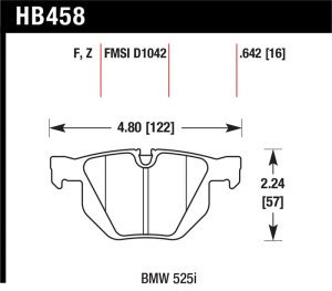 BMW X6 Brake Pads - Rear - Hawk Performance - Performance Ceramic - `10-`13